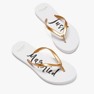 Kate Spade Just Married Flip Flops